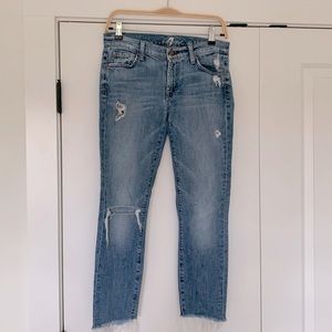 7 For All Mankind | Distressed Cropped Denim